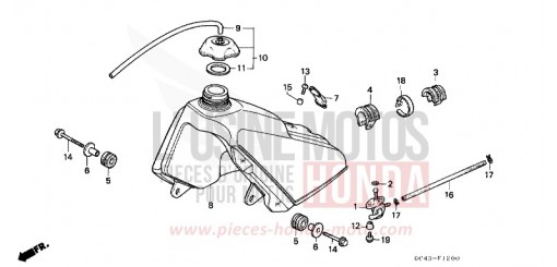FUEL TANK CR80R2F de 1985